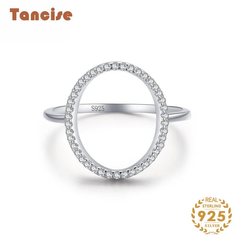  Tancise Classic Zircon Silver Ring Ladies Jewelry Wedding Promise Party Gift_voghion.com