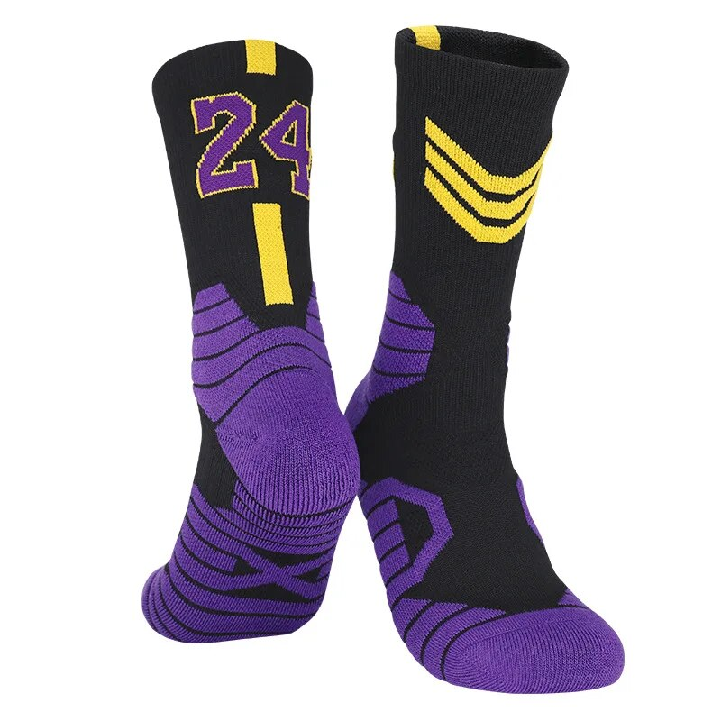 Men's Basketball Number Sports Knee High Thickened Towel Bottom Cycling Running Basket Child Adult calcetines Socks_voghion.com