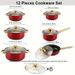 12 Piece Stainless Steel Cookware Set, Multiple Color Non Stick Cookware Set, Frying Pan, Flat Bottomed Pan, Stew Pot, Equipped With Lid, Multifunctional, Stylish And Durable_voghion.com