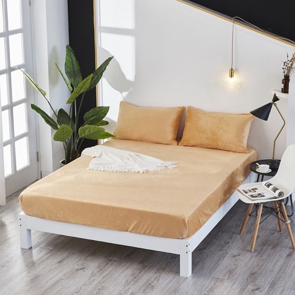 Lenzuolo con angoli in flanella di lusso invernale - Pile di latte ultra morbido e velluto corallo_voghion.com