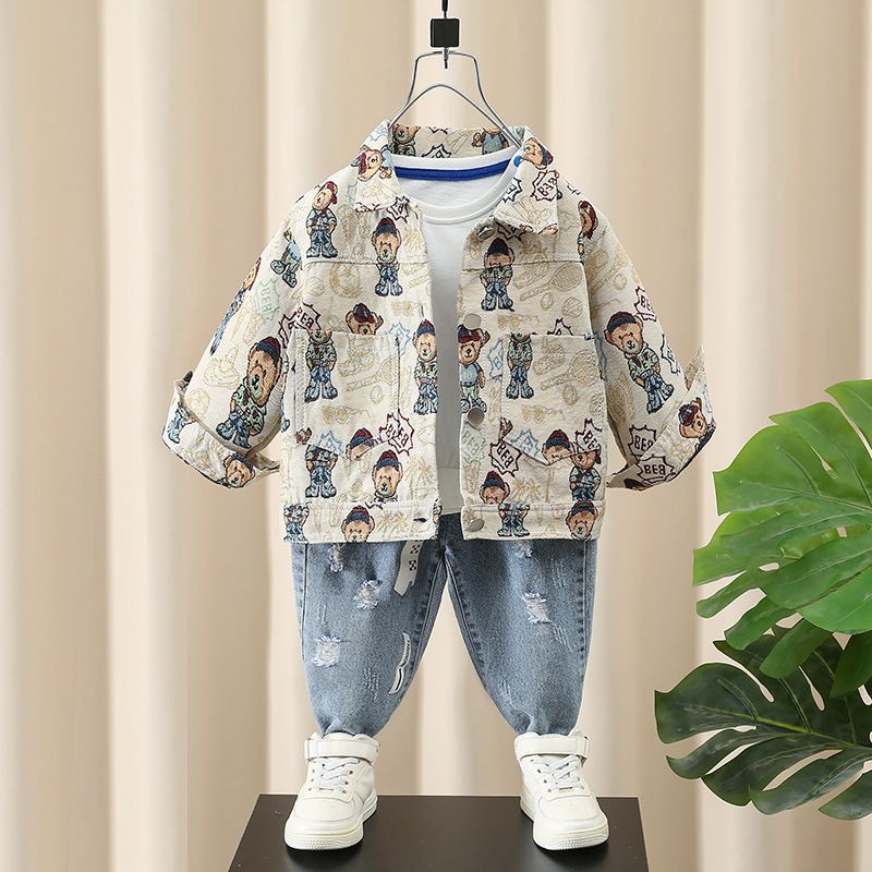 Boys' teddy bear jacket, spring autumn children's clothing, trendy brand, handsome cardigan, small and medium-sized_voghion.com