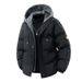 Men's Stylish Winter Hooded Jacket With Faux Layered Design, Lightweight Warm Polyester Puffer Coat Casual Streetwear (Black, Grey, Blue, Khaki)_voghion.com