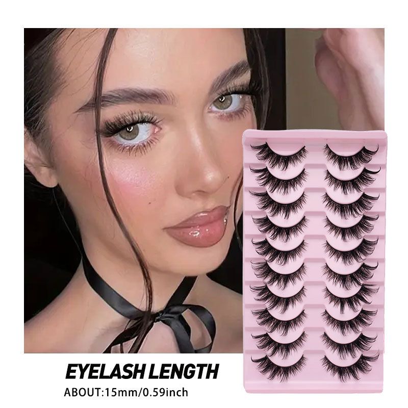 Eyelashes Set 10 Pairs Of Eyelashes Thick Simulation Cat Eye Fox Eyelashes 10 Pairs Of Eyelashes_voghion.com