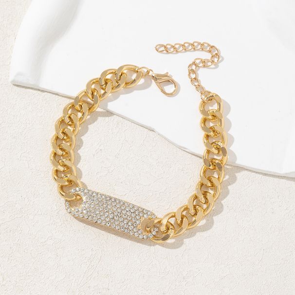 Nuovo braccialetto versatile di lusso creativo con catena cubana in lega di diamanti lunghi e alla moda hip-hop_voghion.com
