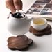 Sottobicchiere per tazza personalizzato in legno massello di noce nero, creativo, motivo petalo Kung Fu, resistente al calore, per tè, acqua e caffè_voghion.com