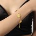 High-end Fashion Versatile Simple Personality Titanium Steel Gold-plated Round Brand Pendant Necklace Bracelet Jewelry_voghion.com