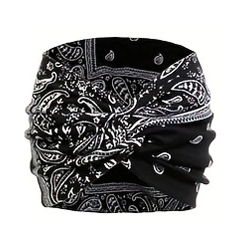 Cashew Print Headband Sports Running Bohemian Face Wash Makeup Hair Cross Wide Brim Headband Female_voghion.com
