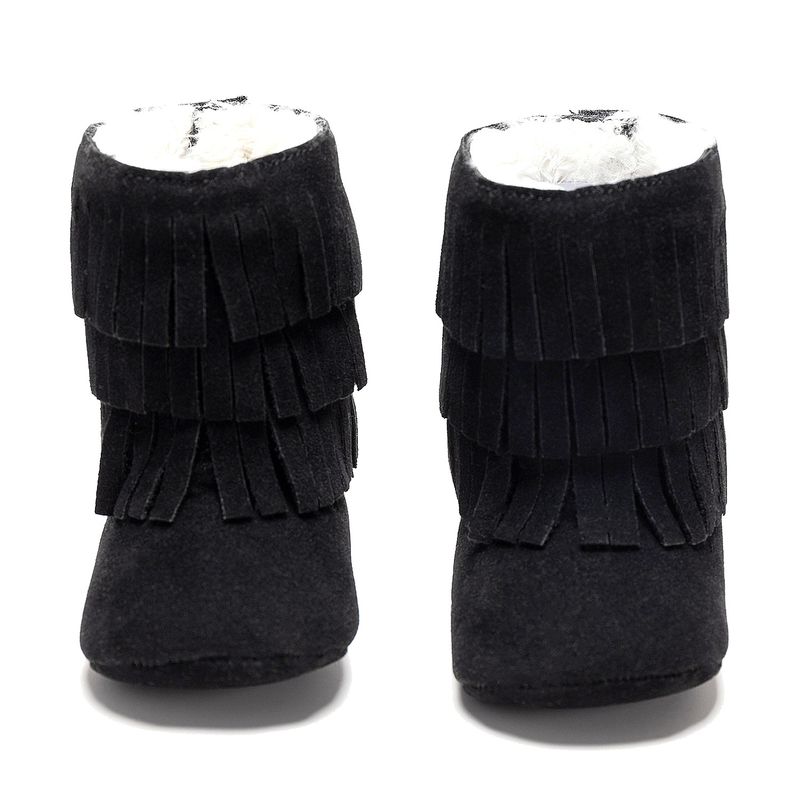 2024 Winter New Fashionable Tassel Boots Warm Baby Thickened Walking Cotton Shoes_voghion.com