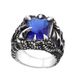 anello retrò dominante in vendita calda anello in stile cinese con artiglio di drago in rubino anello in acciaio inossidabile con gemma di drago_voghion.com