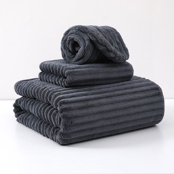 Asciugamano da bagno grande in microfibra, assorbente, ad asciugatura rapida, set da tre pezzi, motivo a onde in velluto corallo, per la casa, per adulti, ad asciugatura rapida, da spiaggia_voghion.com