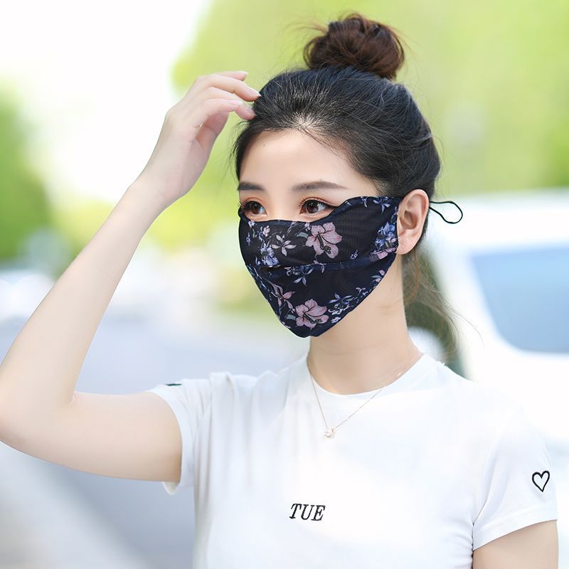 Mask Women's Sunscreen Mask Summer Thin Fashion 3D Three-dimensional Black Breathable Cute_voghion.com