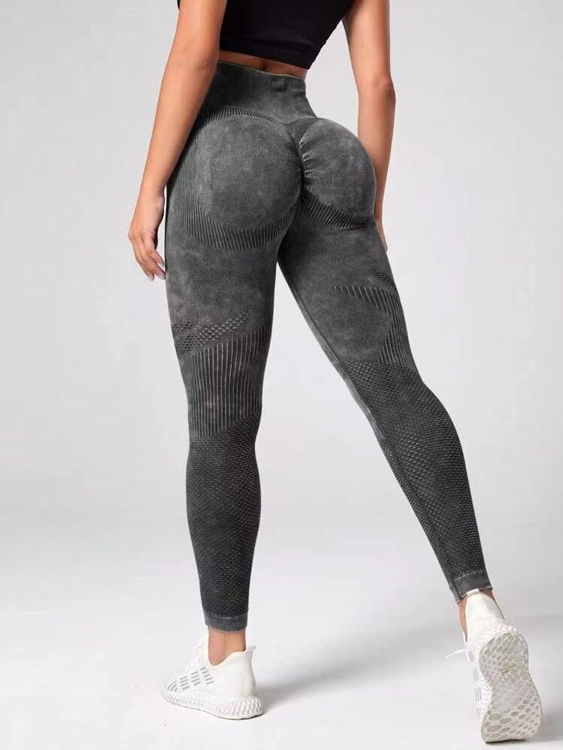 Holle naadloze yogabroek met hoge taille, heupliftend, fitness, gewassen matte sportkleding, billenliftend, voor bovenkleding_voghion.com