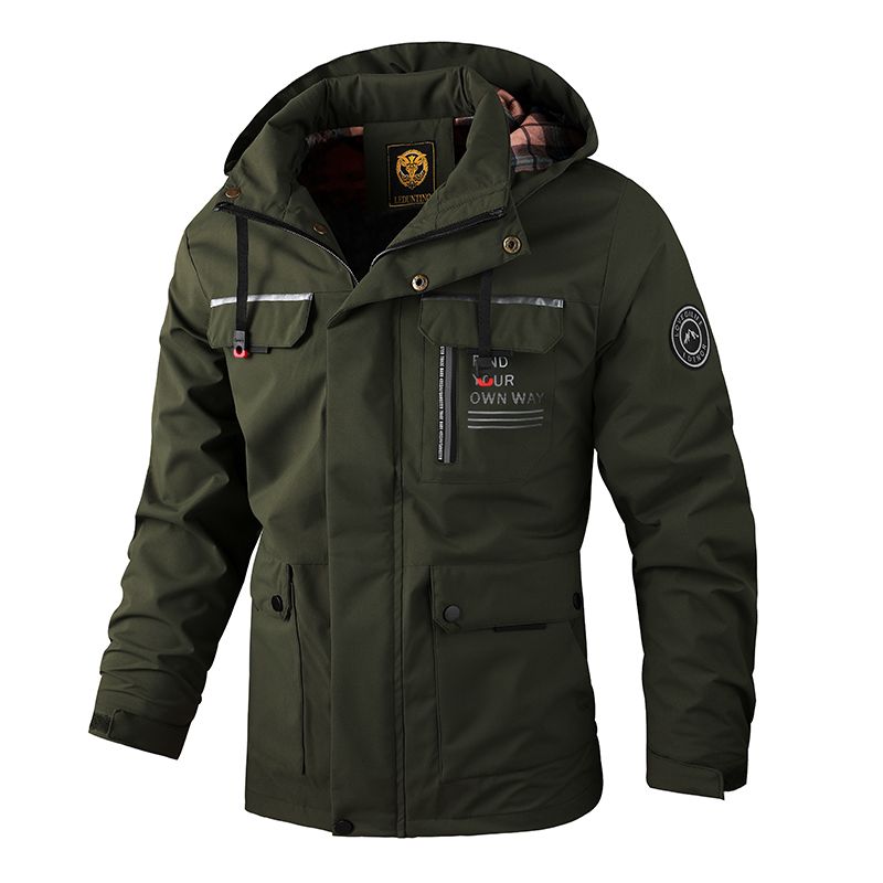 Herren Lässige Windjacken Kapuzenjacke Mann Wasserdichte Outdoor Softshell Mantel Kleidung_voghion.com