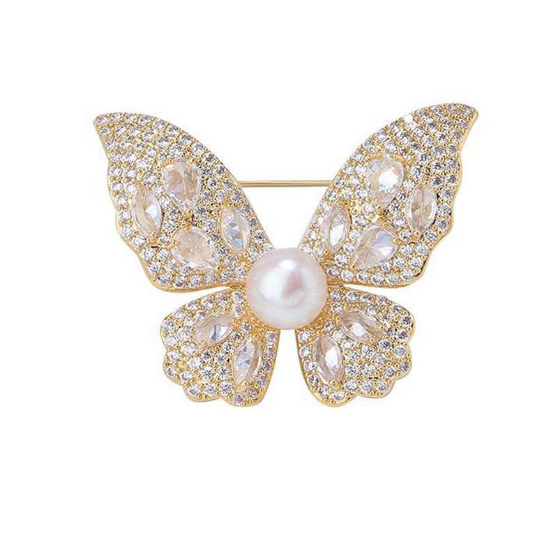 Luxurious Fashion Butterfly Full Diamond For Women Versatile Personality Crystal Brooch Clothing Pin Eco-friendly Alloy_voghion.com