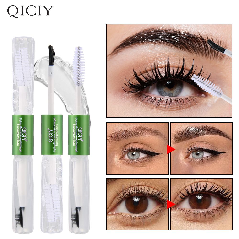 Mascara QICIY Transparent Mascara Eyebrow Glue Two In One Double Headed Mascara Colorless Transparent Wild Eyebrow Eyebrow Setting Liquid_voghion.com