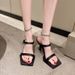 High Heel Slippers 2025 Summer New Style Square Headed Open Toe Thin Heels, Straight Line, Wearing Sandals For Women_voghion.com