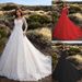 Robe de mariée blanche à manches longues et à une épaule pour femme_voghion.com
