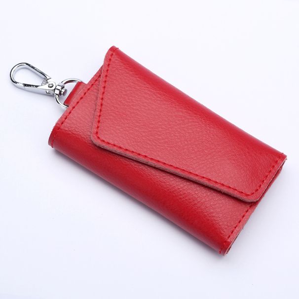 2024 New Genuine Cowhide Car Keycase Men's Keycase Fashion Women's Change Keycase Simple Black_voghion.com