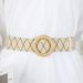 Fresh And Fashionable Elastic PP Straw Woven Wide Bohemian Style Round Buckle Decorative Dress Belt For Women_voghion.com