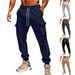 Retro Casual Pants - Men's Loose Straight-Leg Trousers With Adjustable Drawstring, Breathable Polyester For Streetwear & Daily Wear_voghion.com