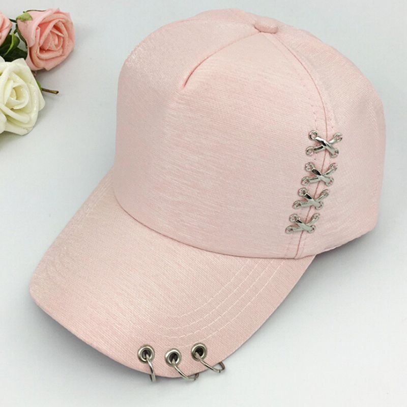 Mode Baseball Cap met Ringen Vrouwen Zon Casual Unisex Zonnebrandcrème Caps Snapback Hoeden Zomer Buiten Hip-Hop Bal Hoed_voghion.com