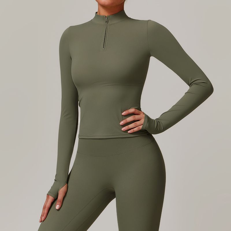 Women's Clothing Autumn And Winter Quick Drying Long Sleeved Yoga Clothes Outdoor Training Running T Shirt Sports Fitness Clothes Tops_voghion.com