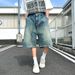Vintage Washed Workwear Shorts – Distressed Carpenter Denim (Utility Pockets, Oversized Fit, Raw Hem, 55% Cotton Canvas, Unisex Streetwear)_voghion.com