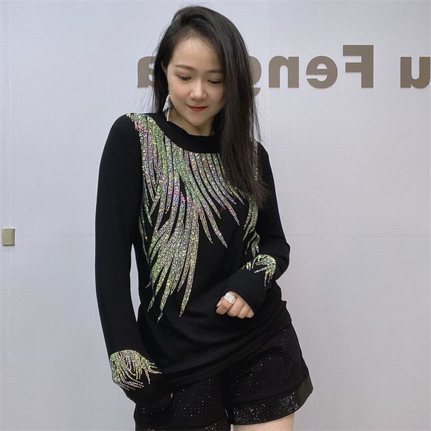 Women's Clothing Hot Diamond Bottoming Shirt For Women To Wear European Station Women's Clothing T Shirt_voghion.com