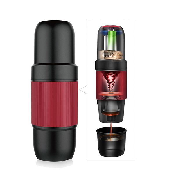 Pārnēsājams ar rokām presēts kafijas automāts Itāļu elektriskā espresso tase Āra pulvera kapsulas pārnēsājama kafijas kanna_voghion.com