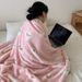 Polka Dot Milk Velvet Office Nap Blanket Thickened Winter Coral Velvet Small Blanket_voghion.com