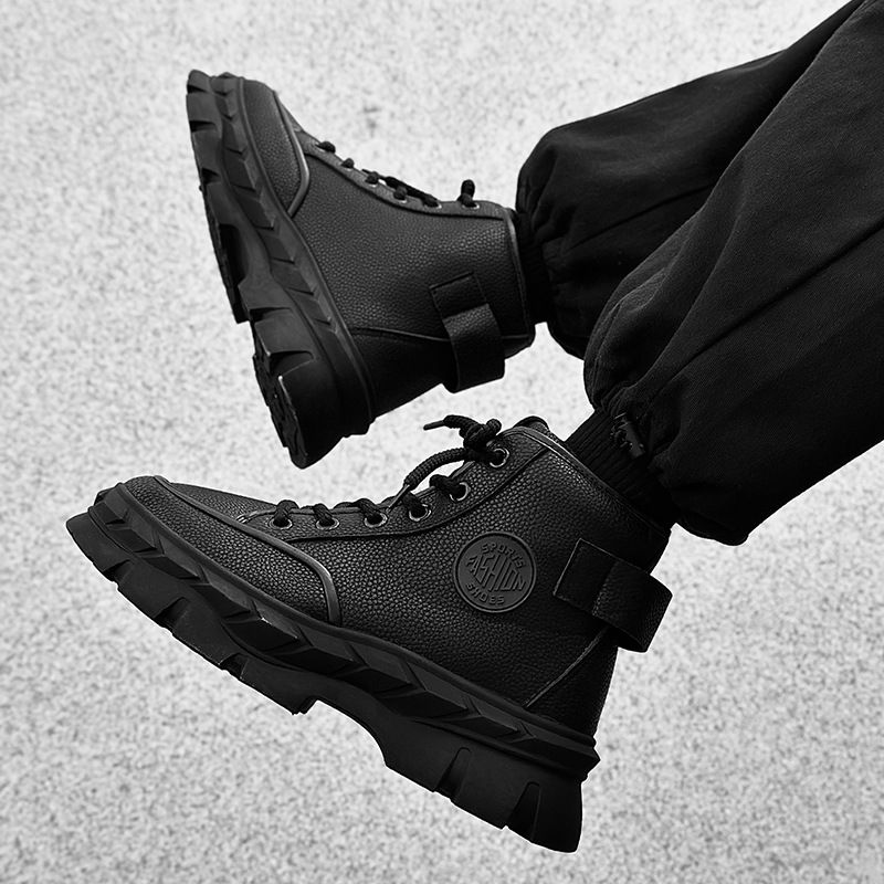 Herren Motorrad High Top Leder Trend große Größe große gelbe Herbst und Winter neue Stiefel_voghion.com