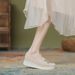 Spring & Fall Classic Style Flats Easiest For Match Thick Sole Wedge Shoes_voghion.com