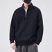 Herren-Kapuzenpullover mit halbem Reißverschluss und lockerer Passform, trendiges Sweatshirt mit Stehkragen für Frühling und Herbst, weiche und atmungsaktive Polyestermischung_voghion.com