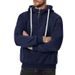 Men's Zip-Up Hooded Sweatshirt With Drawstring - Thickened Polyester Pullover For Casual & Sports (Black, White, Navy, Gray, Khaki, Burgundy)_voghion.com