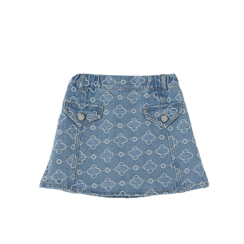 Kinderkleidung, Prinzessinnen-Jeansanzug für Mädchen im Frühling, koreanische Kinderkleidung, Jeansjacke, Rock, zweiteiliger Anzug_voghion.com
