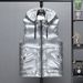 Men's Quilted Sleeveless Puffer Vest - Lightweight Winter Warm Jacket, Shiny Outerwear For Casual & Street Style, Unisex Fashion_voghion.com