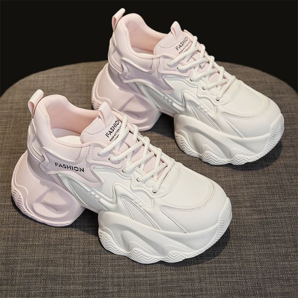 Thick Bottom Shoes 2025 New Autumn Winter Versatile Blue Pink Casual White Women's Sneakers_voghion.com