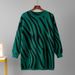 Abbigliamento donna autunno e inverno nuovo maglione pullover lavorato a maglia moda stampa zebra più maglione girocollo taglia_voghion.com