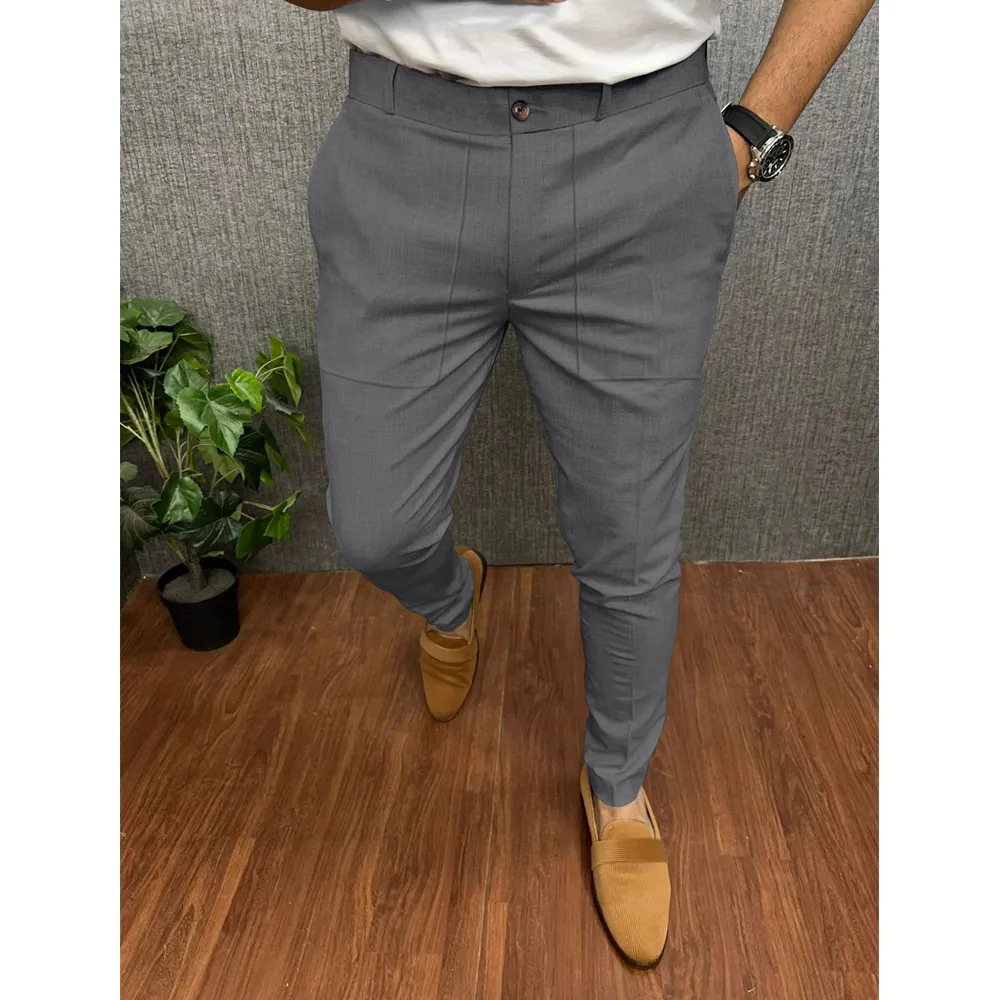 Men's Clothing Large Pocket Details Casual Formal Pants_voghion.com