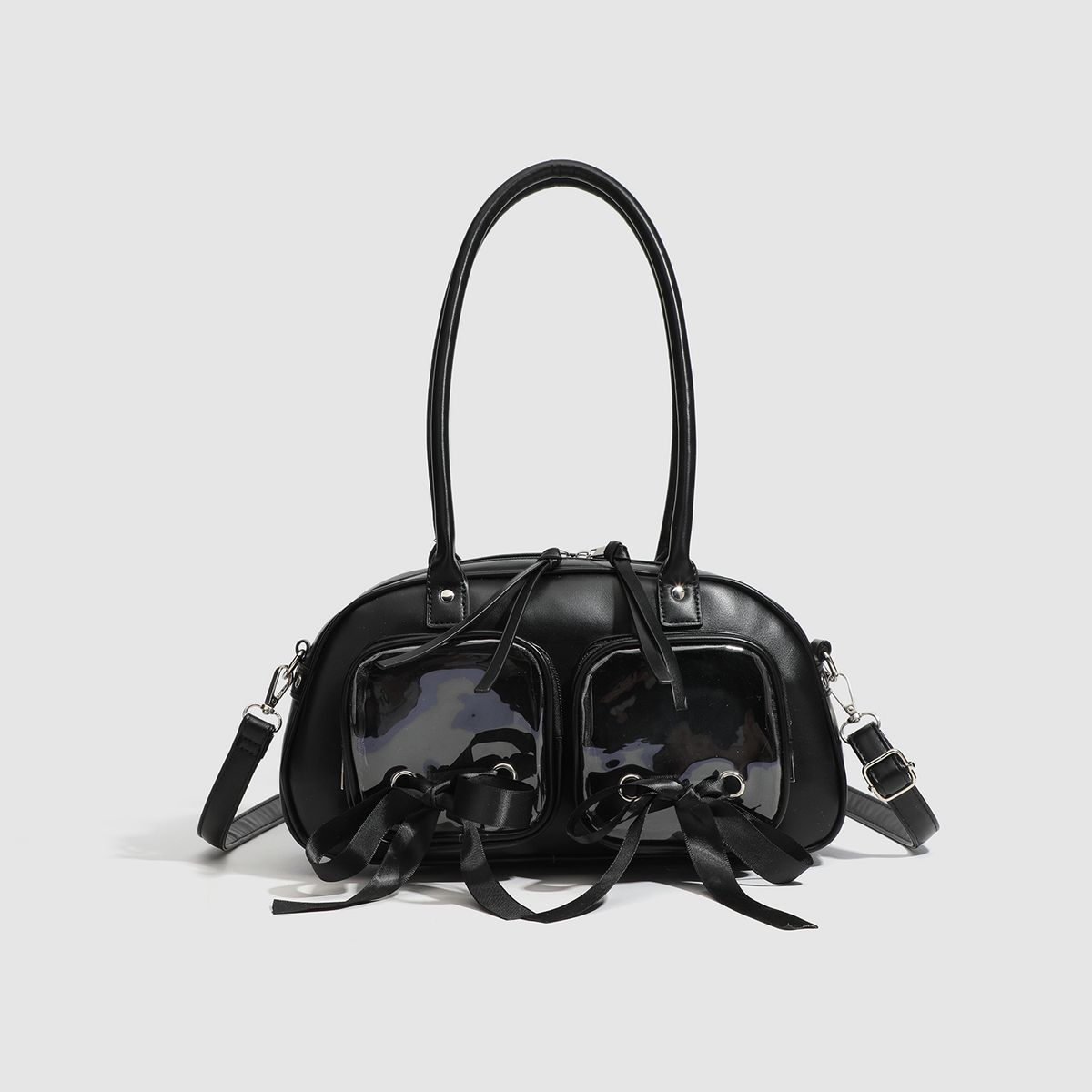 Nuova borsa a tracolla multifunzionale trasparente con fiocco anime, grande capacità, moda, tempo libero quotidiano_voghion.com