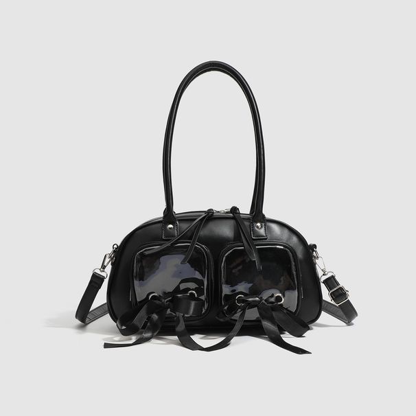 Nuova borsa a tracolla multifunzionale trasparente con fiocco anime, grande capacità, moda, tempo libero quotidiano_voghion.com