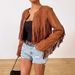 Autumn Women's Short Solid Color Loose Street Style Fringe Jacket_voghion.com