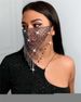 Maschera viso patchwork con accessori, nappa di strass scintillanti LBZ1254_voghion.com