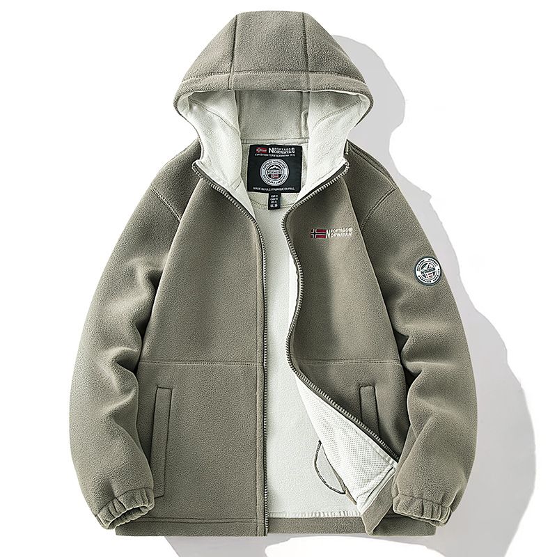Norwegian high-quality cold resistant and warm thick winter men's hooded fleece jacket_voghion.com