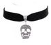 Necklaces Silver Skull Charm Pendant Black Velvet Choker_voghion.com