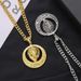 Collana da uomo con ciondolo rotondo a forma di leone, stile hip hop punk rock, moda di strada, accessori per uomo e donna._voghion.com