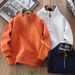 Kid's Clothing Half Zip Solid Color Sweatshirt, Spring And Autumn New Style Children's Clothing Top, Fashionable And Versatile Long Sleeved Pullover._voghion.com