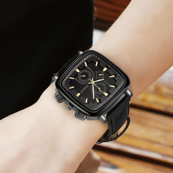 New watch men's square quartz watch business men's watch set _voghion.com