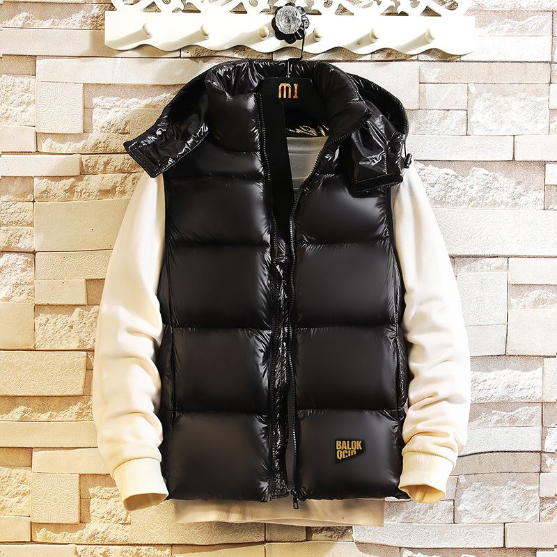 "Men's Black & Gold Winter Vest – Thick Cold-Proof Waistcoat Jacket, Loose Fit (Sizes S-5XL)"_voghion.com