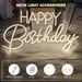 1 luce LED al neon liquida Happy Birthday, luce LED bianca calda da parete con interruttore, alimentatore USB, materiale plastico, 17,7 * 10,2 pollici_voghion.com